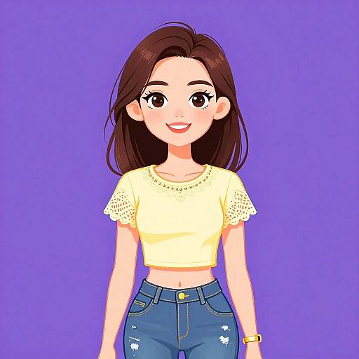 Casual Chic Woman in Denim Outfit