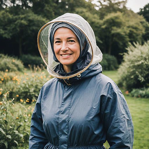 Candid Outdoor Shot of Beekeeper Enthusiast Candid Outdoor Shot of Beekeeper Enthusiast