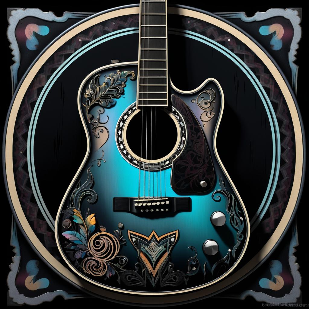 Anamorphic Vintage Guitar Art Study