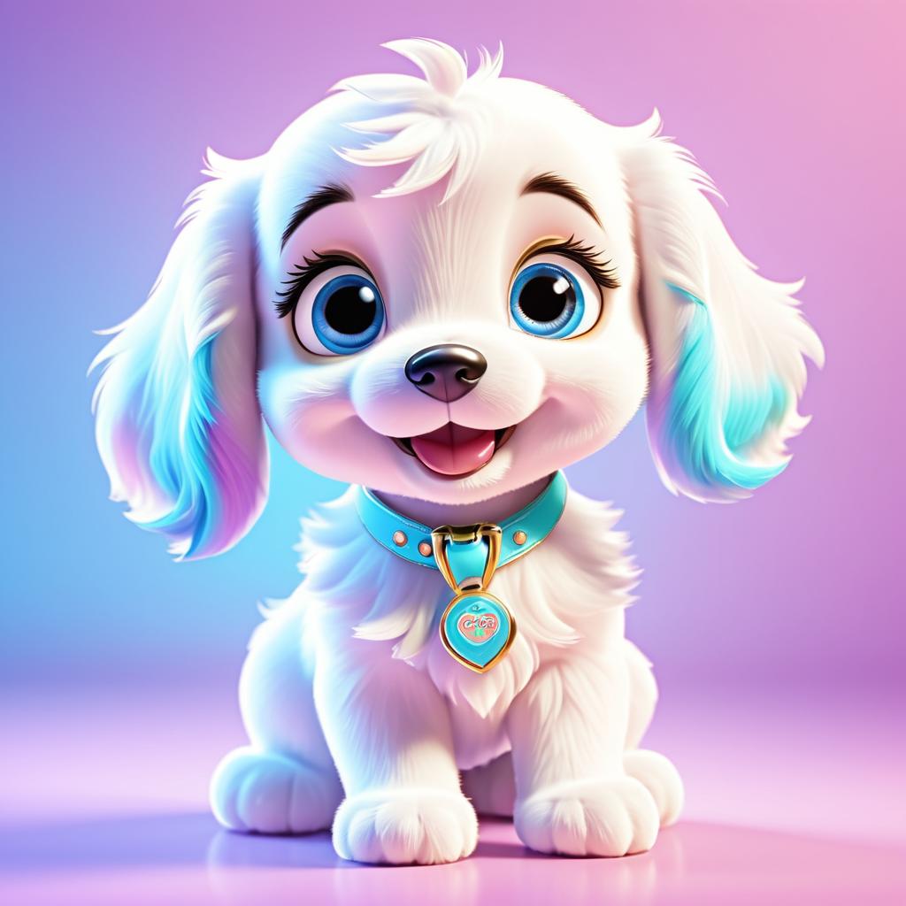 Adorable Flapper-Inspired Cartoon Puppy