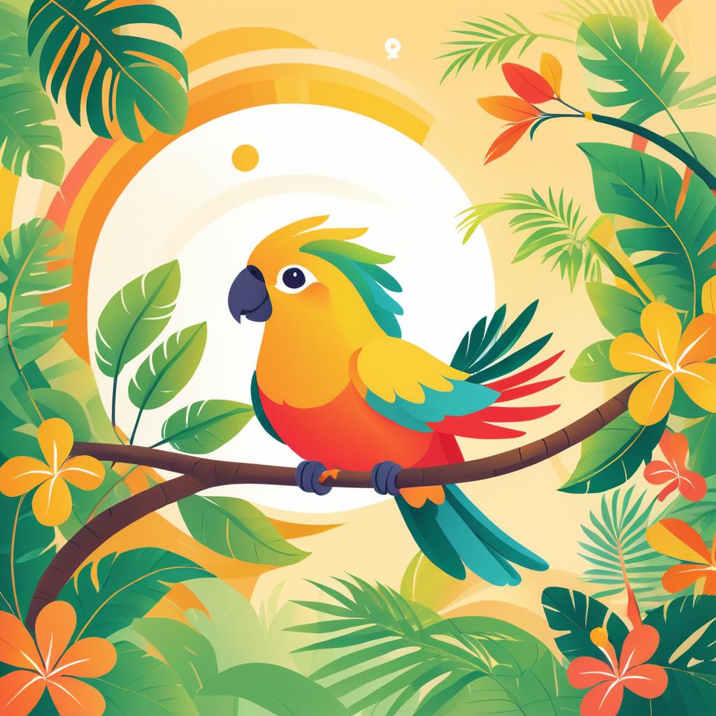 Cheerful Parrot in a Tropical Paradise