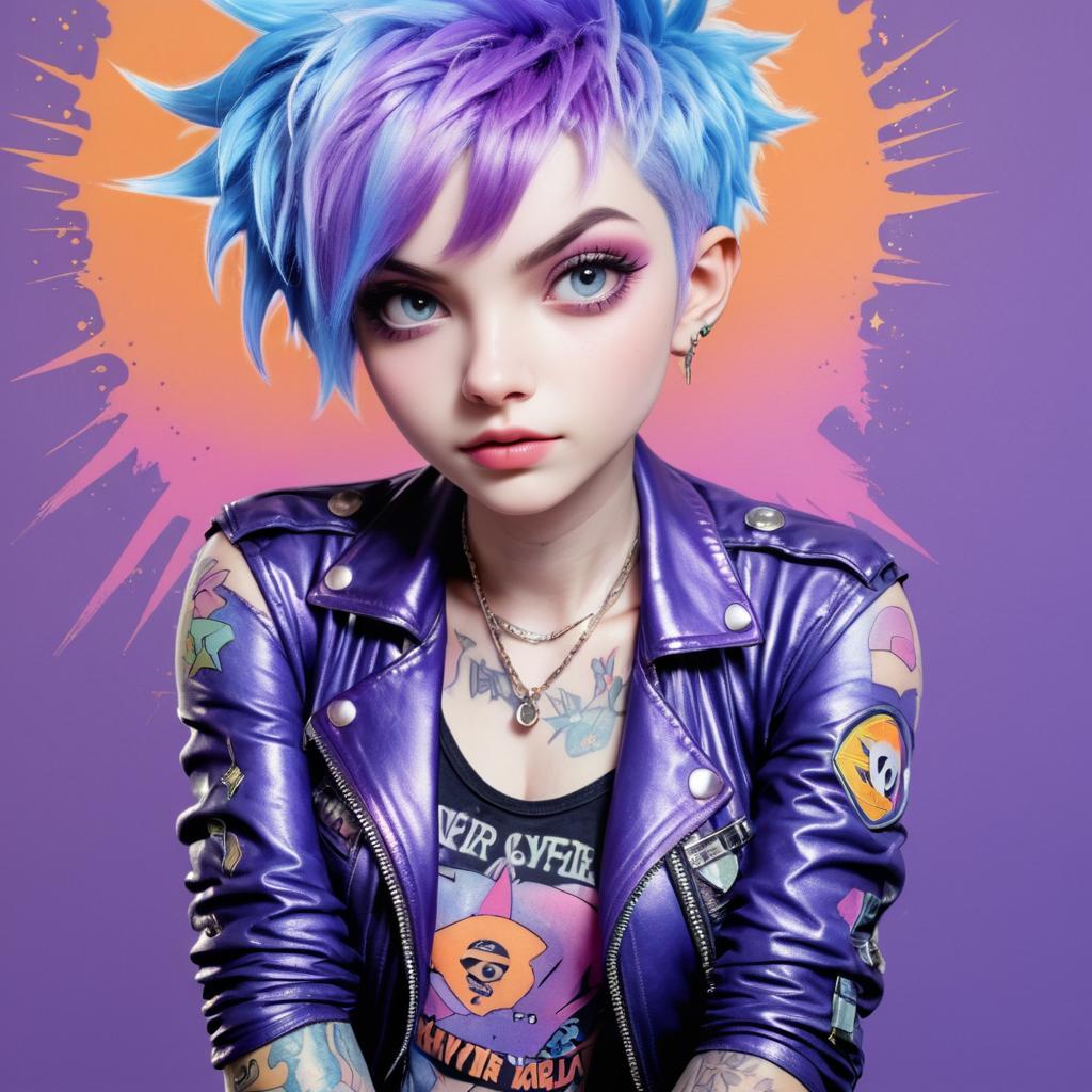 Vibrant Punk Rock Fairy Illustration