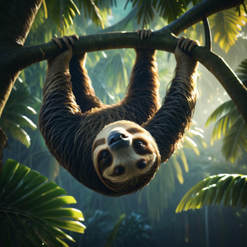 Dramatic Sloth Portrait in Tropical Setting