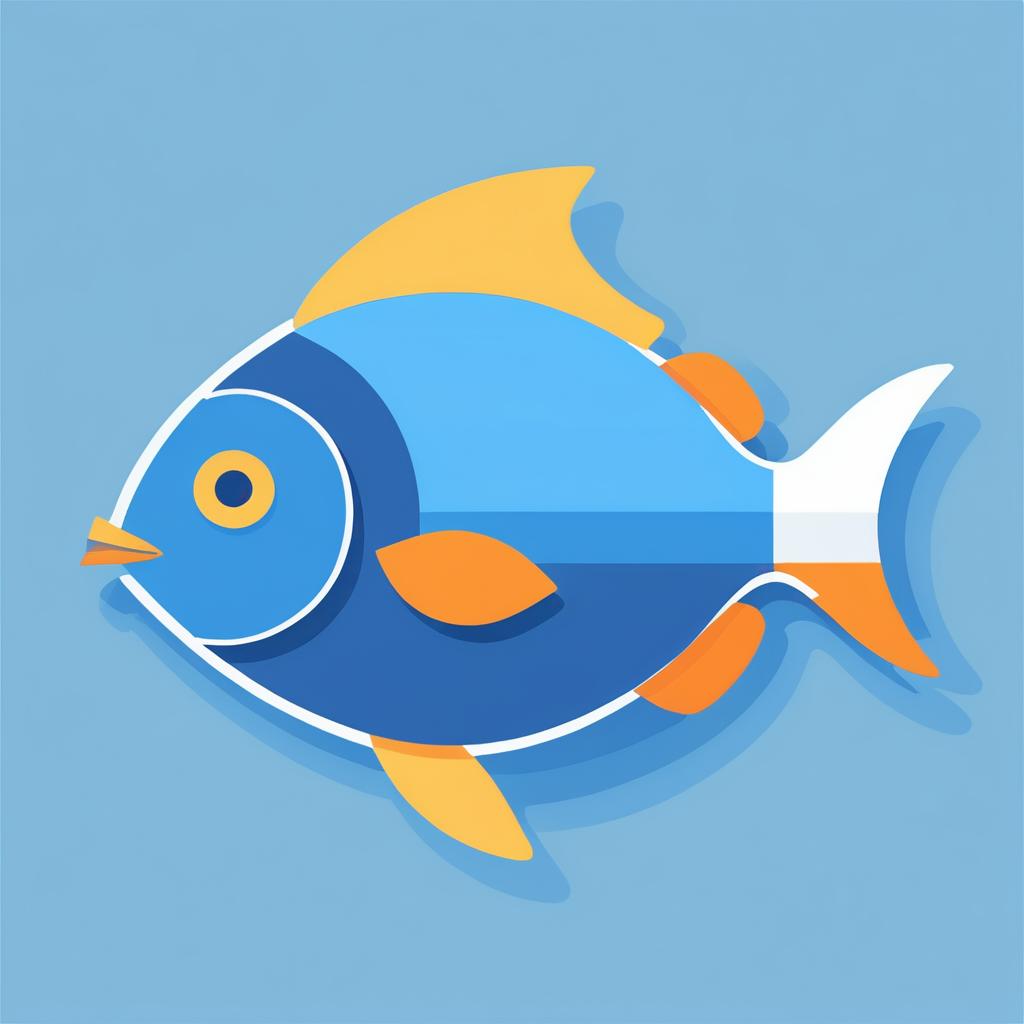 Minimalist Doodle Fish Icon Design