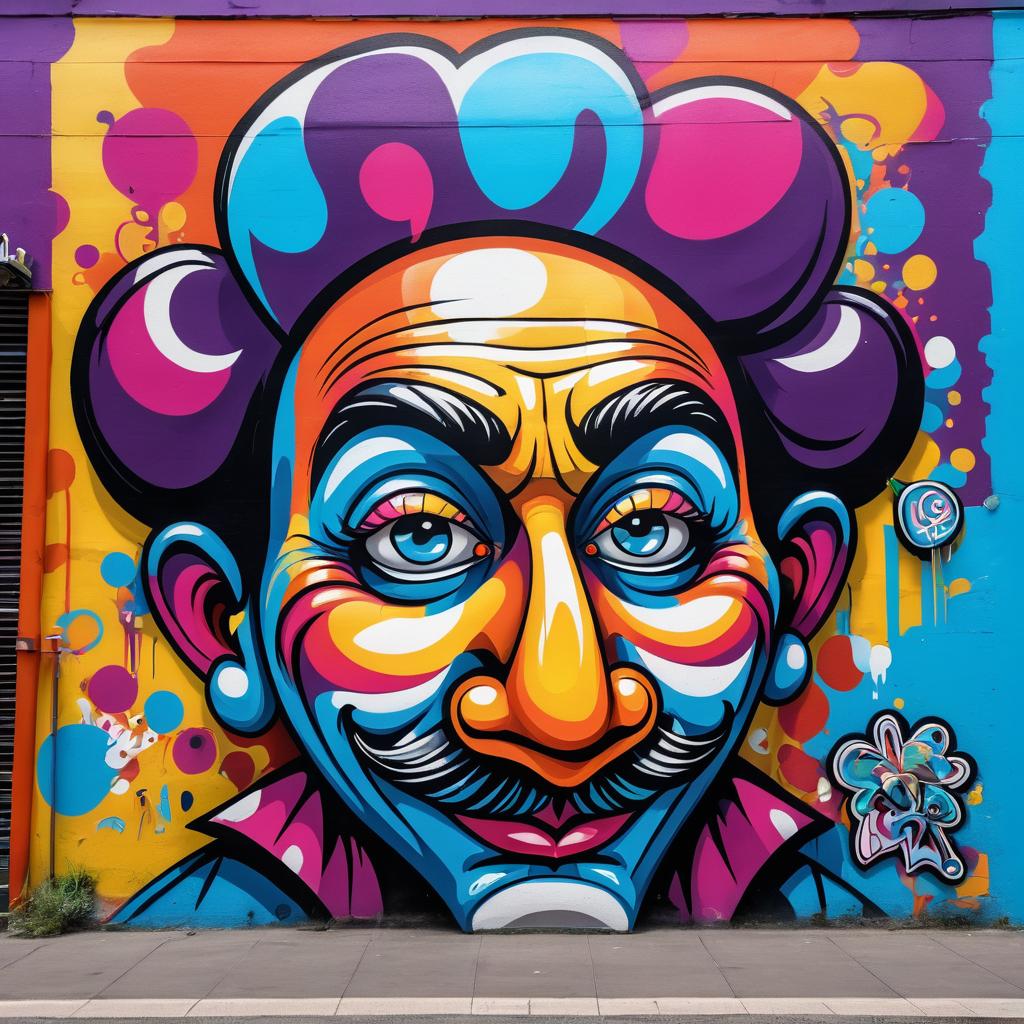 Colorful Circus Performer Street Art