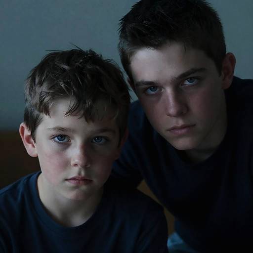 Intense Close-Up of Two Boys