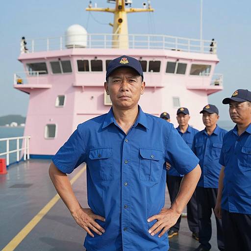 Captivating Ship Deck Scene with Crew