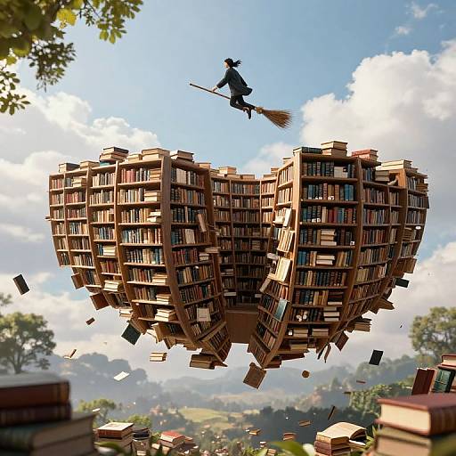 Gravity-Defying Library Flight