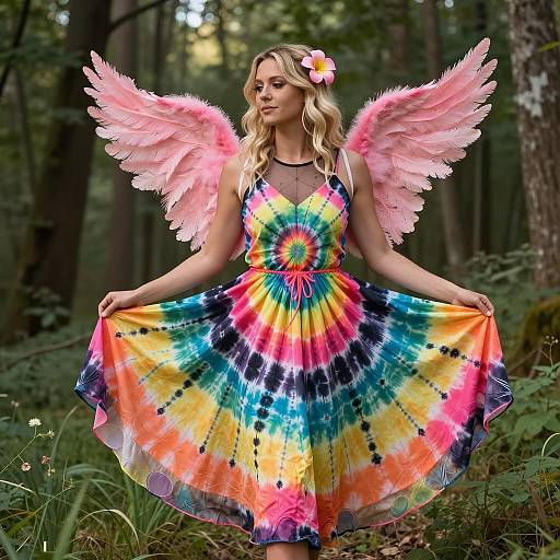 Colorful Fairy Rave Costume in Nature
