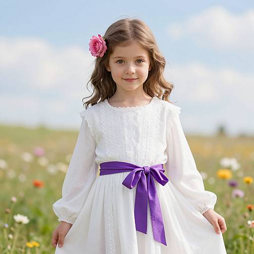 Young Girl in Sunlit Meadow