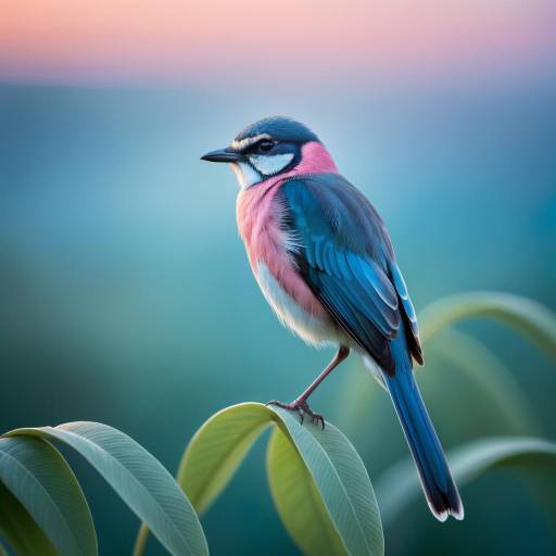 Twilight Serenity: A Bird Among Leaves