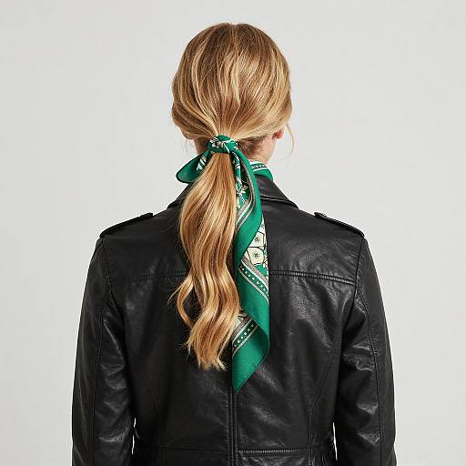 Blonde Woman in Leather Jacket Portrait