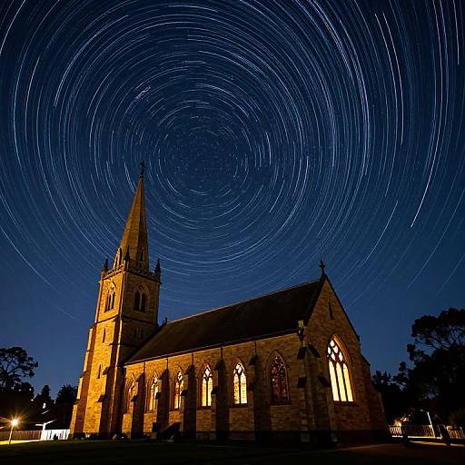 Star Trails Over Ravenswood Church