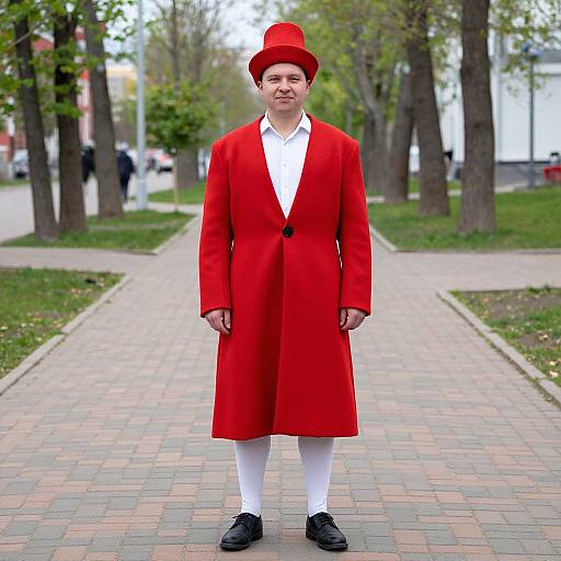 Man in Funny Russian Costume