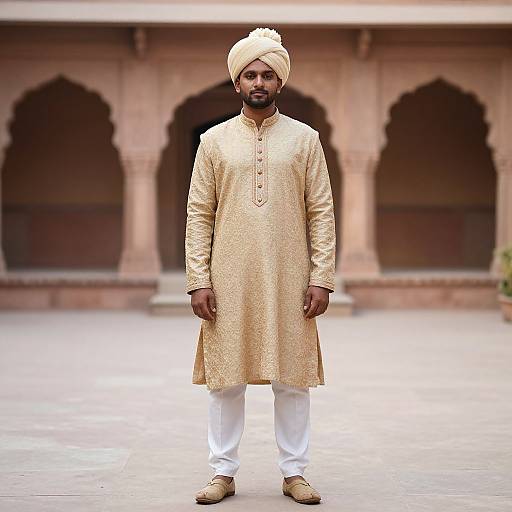 Mughal Era Man in Traditional Attire