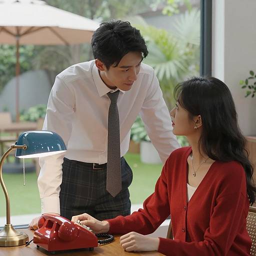 Intimate Indoor Moment: Man and Woman