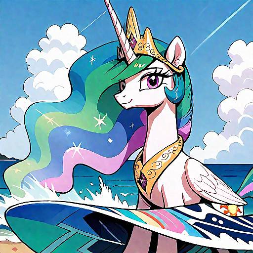 Princess Alicorn Pony Surfing