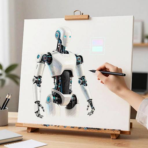 Humanoid Robot Sketching Digital Art