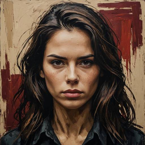 Expressionist Portrait of Serious Woman