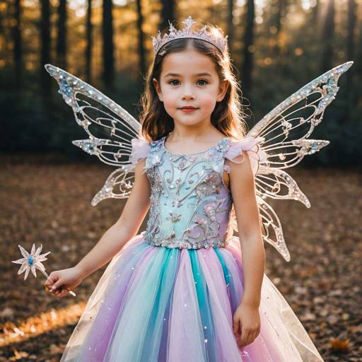 Little Girl in Sparkling Fairy Costume