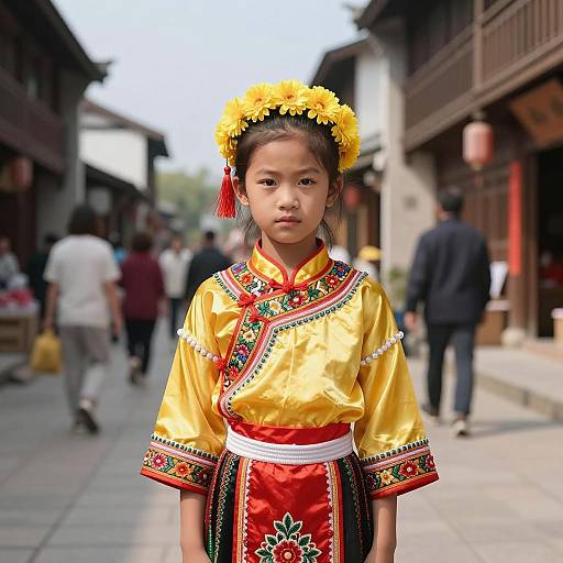 Young Girl in Traditional Folk Costume