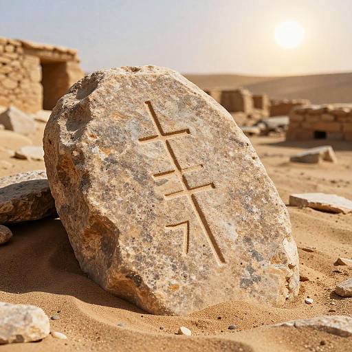 Ancient Pulid Symbol in Desert Ruins