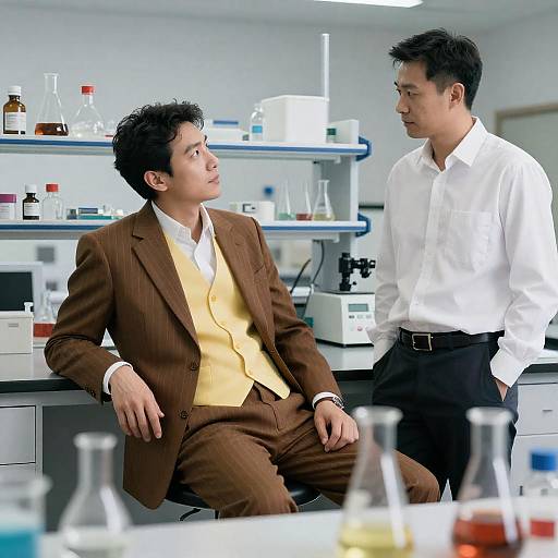 Vintage Laboratory Portrait of Two Men