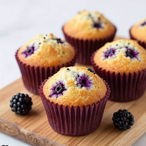 Goldenberry Muffins with Fresh Blackberries