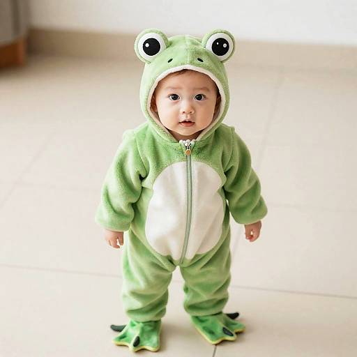 Adorable Infant in Frog Costume