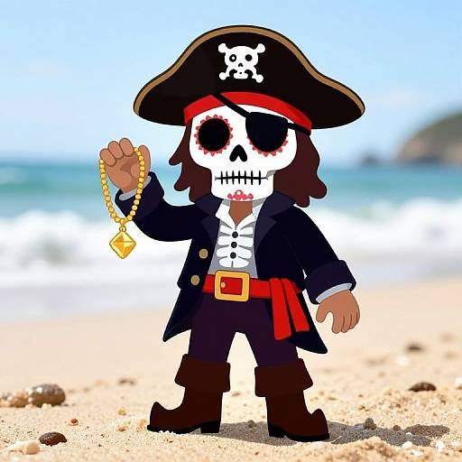 Zombie Pirate with Day of the Dead Face Paint