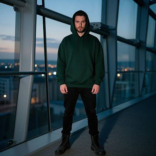 Edgy Man in Urban Dusk Scene