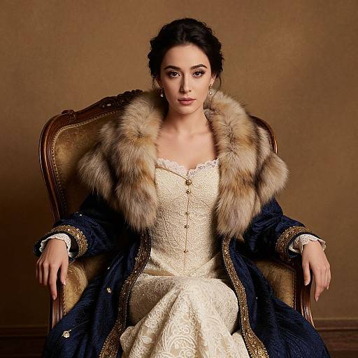 Elegant Woman in Luxurious Gown Portrait