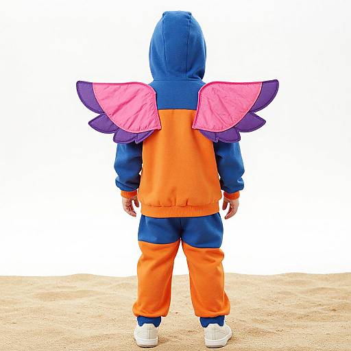 Child in Colorful Outfit with Wings