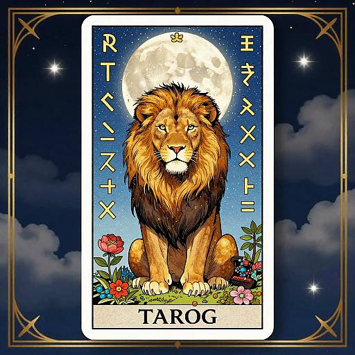 Majestic Lion Tarot Card Design