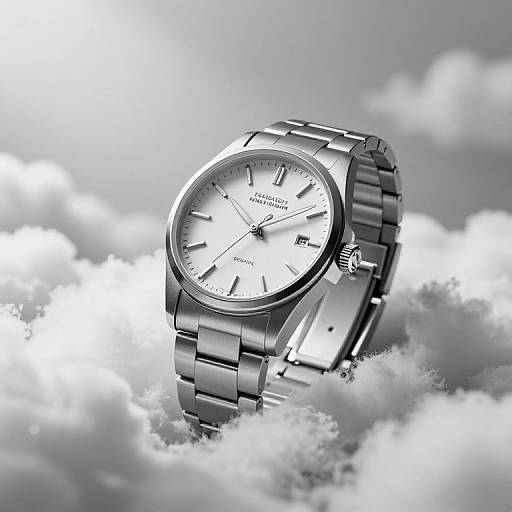 Monochrome Watch on Cloud Scene