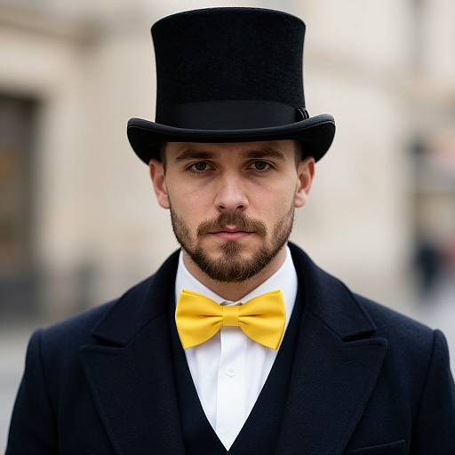 Realistic Portrait of Man in Top Hat