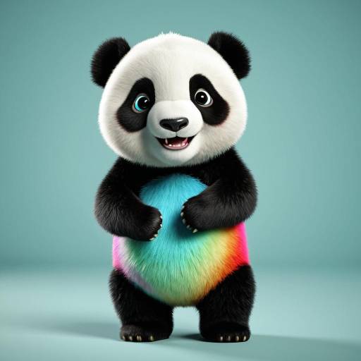 Colorful 3D Baby Panda Animation