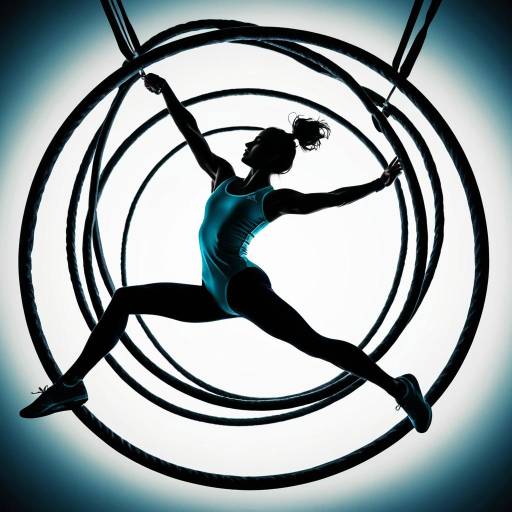 Gymnast Performing on Rings Silhouette