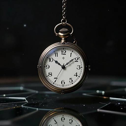 Surreal Floating Antique Pocket Watch