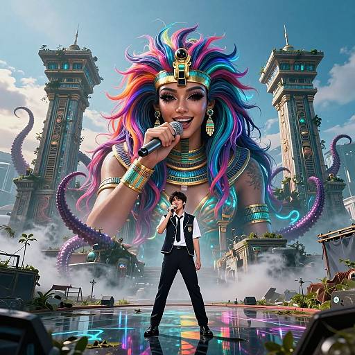 Post-Apocalyptic Ancient Egyptian Cyber Scene