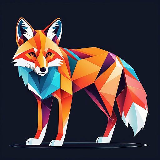 Geometric Polygonal Fox Head Illustration