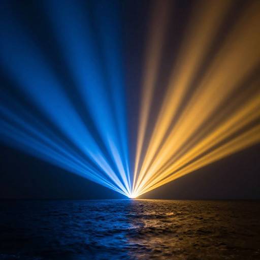 Ethereal Light Beams Over Ocean