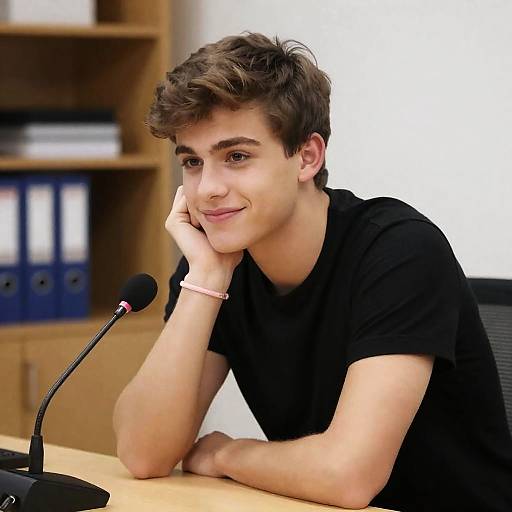 Confident Young Man in Office Setting