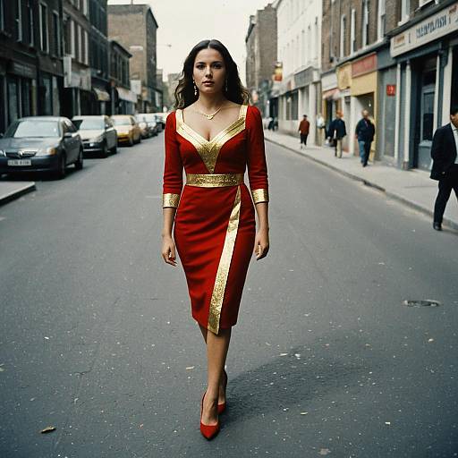 Woman in Shazam-Inspired Dress