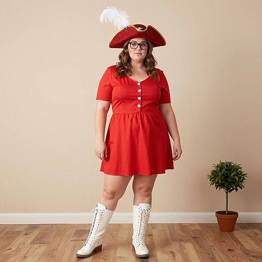 Vibrant Plus-Size Pirate Costume Portrait
