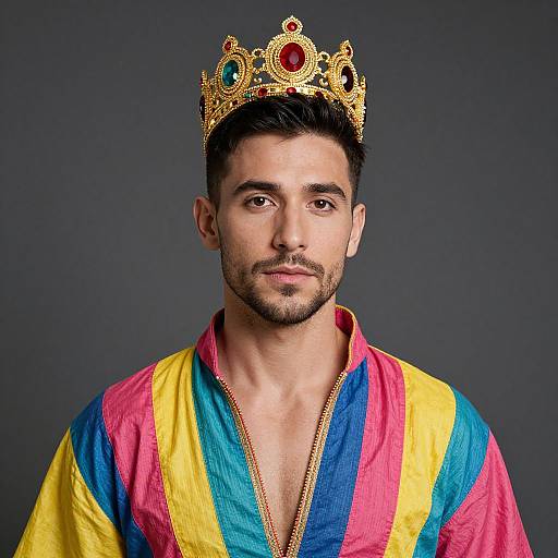 Man in Colorful Royal Attire