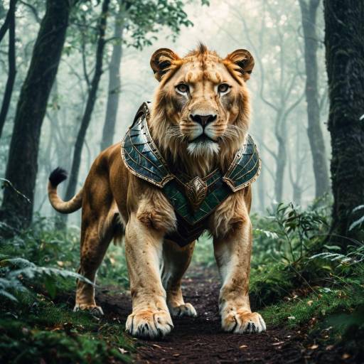 Majestic Lioness in Enchanted Armor