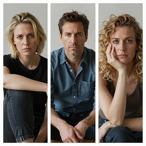 Triptych Portrait of Three Individuals