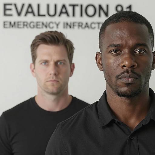 Focused Men in Emergency Evaluation Scene