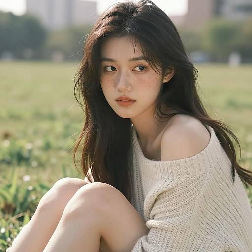 Contemplative Young Woman in Natural Light